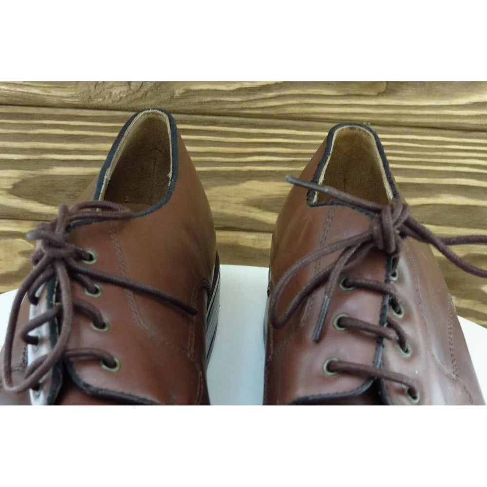 Croft & Barrow Shoes Sz 10.5 M Almond Toe Brown‎ Derby Oxfords Leather Men